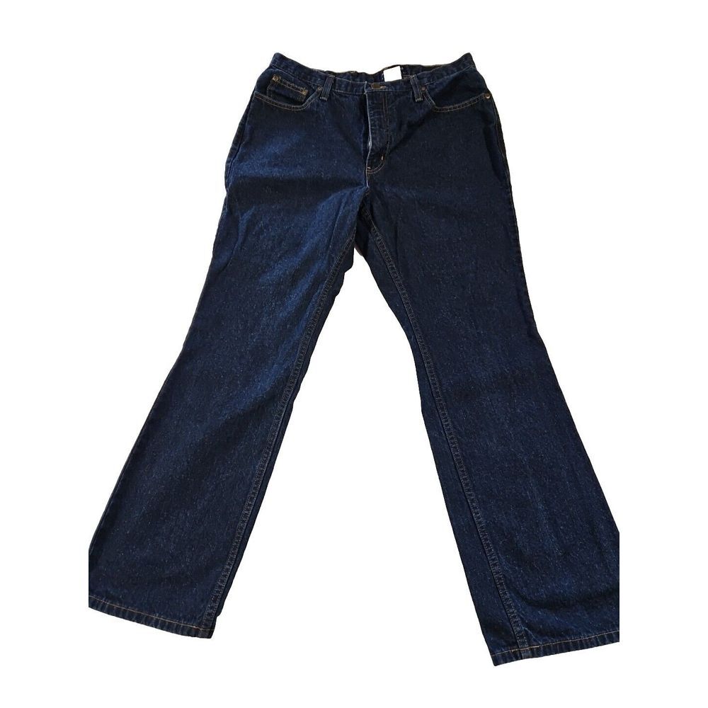 Eddie Bauer Womens Petite Size 14P‎  Dark Blue Jeans Straight High Rise Original